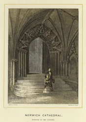 Catedral de Norwich, entrada a los claustros