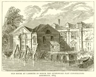 Casa antigua en Lambeth donde se reunieron los conspiradores de la trama de la pólvora, 1605