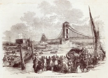 Inauguración del Puente Colgante de Hungerford, de 