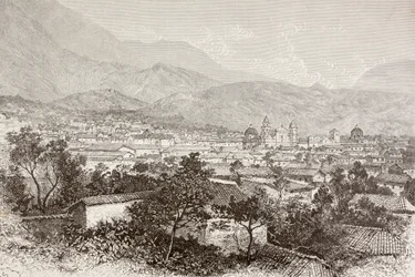 Vista general de Bogotá, Colombia (litografía)