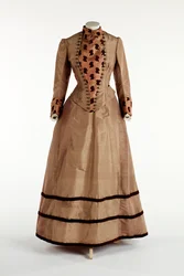 Vestido color ciruela pálido, c.1885