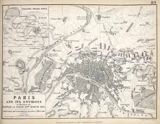 París y sus alrededores, para ilustrar la Batalla de París, 30 de marzo de 1814