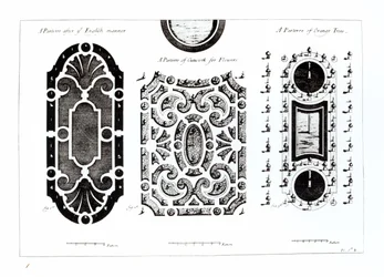 Diseños de parterres, de Teoría y Práctica de la Jardinería, por Antoine-Joseph Dezallier D