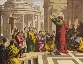 Pablo predicando en Atenas