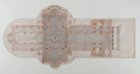 Plan de pavimentación de la Catedral de San Pablo, tal como se ejecutó, c.1710