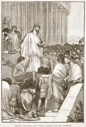 Pericles pronunciando la oración fúnebre sobre los atenienses