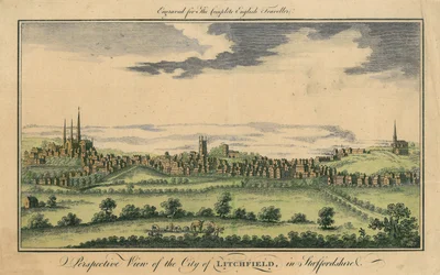 Vista en perspectiva de la ciudad de Lichfield, c.1795-98