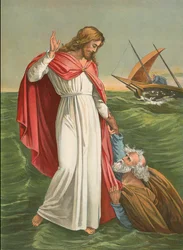 Pedro caminando sobre el mar
