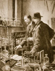 Pierre Curie conversando con Sir William Ramsay
