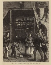 Minas y mineros - Los hombres saliendo de la mina