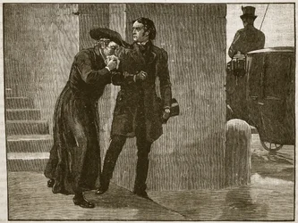 Pío IX abandonando el Vaticano disfrazado, 1848, ilustración de Cassells Illustrated History of England