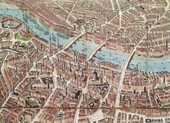 Plano de Londres mirando hacia Southwark