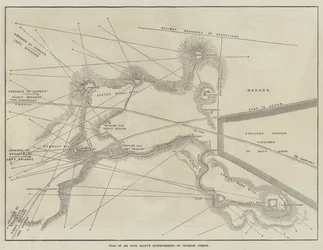 Plano de las trincheras de Sir Hope Grant en Chobham Common