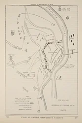 Plano de la Batalla de Sobraon, 10 de febrero de 1846, ilustración de la Historia Ilustrada de Inglaterra de Cassell