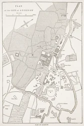 Plano de la Ciudad de Lucknow, de Cassells Illustrated History of England