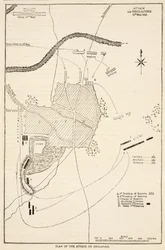 Plano del ataque a Sholapore, ilustración de Cassells Illustrated History of India de James Grant, pub. 1879