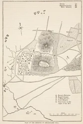 Plano de la defensa de la colina de Seetabuldee, ilustración de Cassells Illustrated History of India de James Grant, pub. 1879