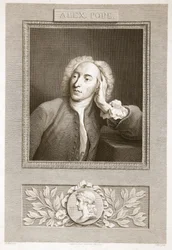 Retrato de Alexander Pope, ilustración de La Historia de Inglaterra de David Hume, pub. por R. Bowyer, Londres, 1812