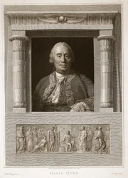 Retrato de David Hume, ilustración de La Historia de Inglaterra de David Hume, pub. por R. Bowyer, Londres, 1812