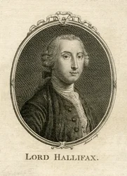 Retrato de George Montagu Dunk, 2º Conde de Halifax, grabado por Aliamet