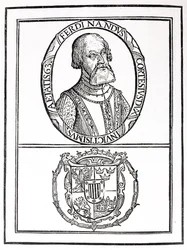 Retrato de Hernado Cortés (1485-1547) y sus armas, de 