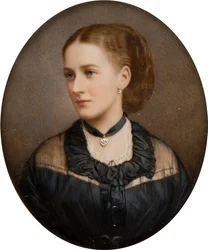 Retrato de Lady Ida Lumley, vizcondesa de Newport 1870 después condesa de Bradford (1848-1936), c.1868-1936 (fotografía teñida a mano)