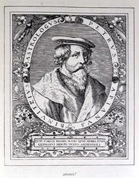 Retrato de Petrus Apianus (1501-52) de La narrativa y la historia crítica de América, editada por Justin Winsor, Londres, 1886