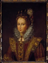 Retrato de la Reina Isabel I de Inglaterra (1533-1603) Pintura de la Escuela Inglesa. Siglo XVII. Pau, museo del castillo