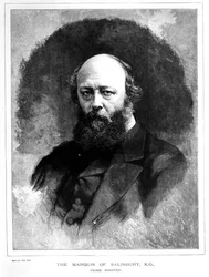 Retrato de Robert Arthur Talbot Gascoyne Cecil, el Marqués de Salisbury y Primer Ministro, de una serie que representa 