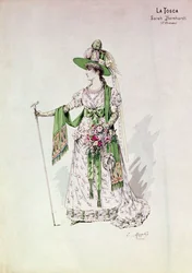 Retrato de Sarah Bernhardt en una producción de 
