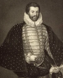 Retrato de Sir Christopher Hatton (1540-91) de 