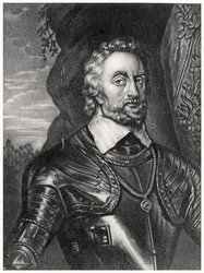 Retrato de Thomas Howard, Conde de Arundel (1585-1646) grabado por Richard Earlom (1743-1822) y Charles Turner (c.1773-1857) de Personajes Ilustres en la Historia Británica (mezzotinta)