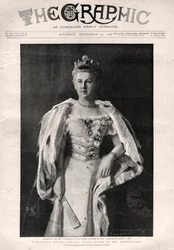 Retrato de Guillermina de los Países Bajos (1880-1962), Reina de los Países Bajos - Portada del periódico "The Graphic"