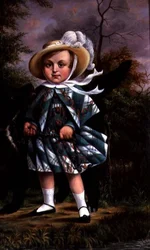 Retrato de un niño con un perro negro, c. 1830