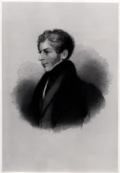 Retrato del Conde de Clare, de Illustrations to the Life and Works of Lord Byron, Volume II, por E.F.Fuden, 1833-34