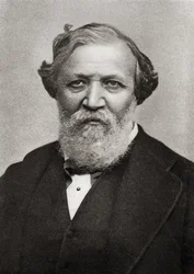 Retrato del poeta inglés Robert Browning (1812-89)