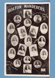 Postal de jugadores del Bolton Wanderers FC, temporada 1911-12