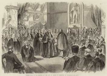 Presentación de la libertad de la Ciudad de Londres a Garibaldi en Guildhall
