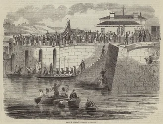 El príncipe Alberto desembarcando en Dover