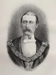 Príncipe Arturo William Patrick, Duque de Connaught y Strathearn, grabado por C. Laurie, de 