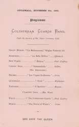 Programa para el banquete en el Guildhall, Londres, el 9 de noviembre de 1866