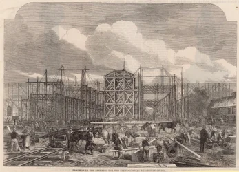 Progreso en el edificio de la Exposición Internacional de 1862