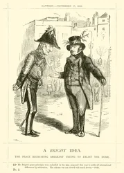 Caricatura de Punch sobre John Bright: Una idea brillante