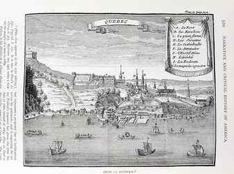 Quebec, según La Potherie, ilustración del Volumen IV de 