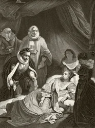 Reina Isabel I en su lecho de muerte, de 