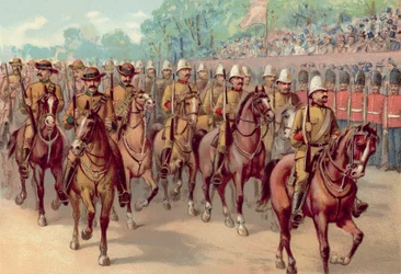 Jubileo de Diamante de la Reina Victoria 1897, Rifles del Cabo y Canadienses pasando por Constitution Hill