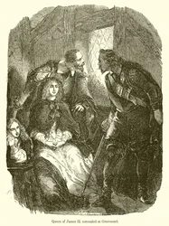 Reina de James II oculta en Gravesend