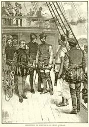 Recepción de Colón por el jefe Quibian