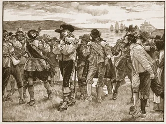 Recepción de Viscount Wimbledon en Plymouth, ilustración de la Historia Ilustrada de Inglaterra de Cassell