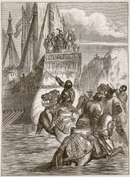 Recepción del Emperador Segismundo, ilustración de Cassells Illustrated History of England